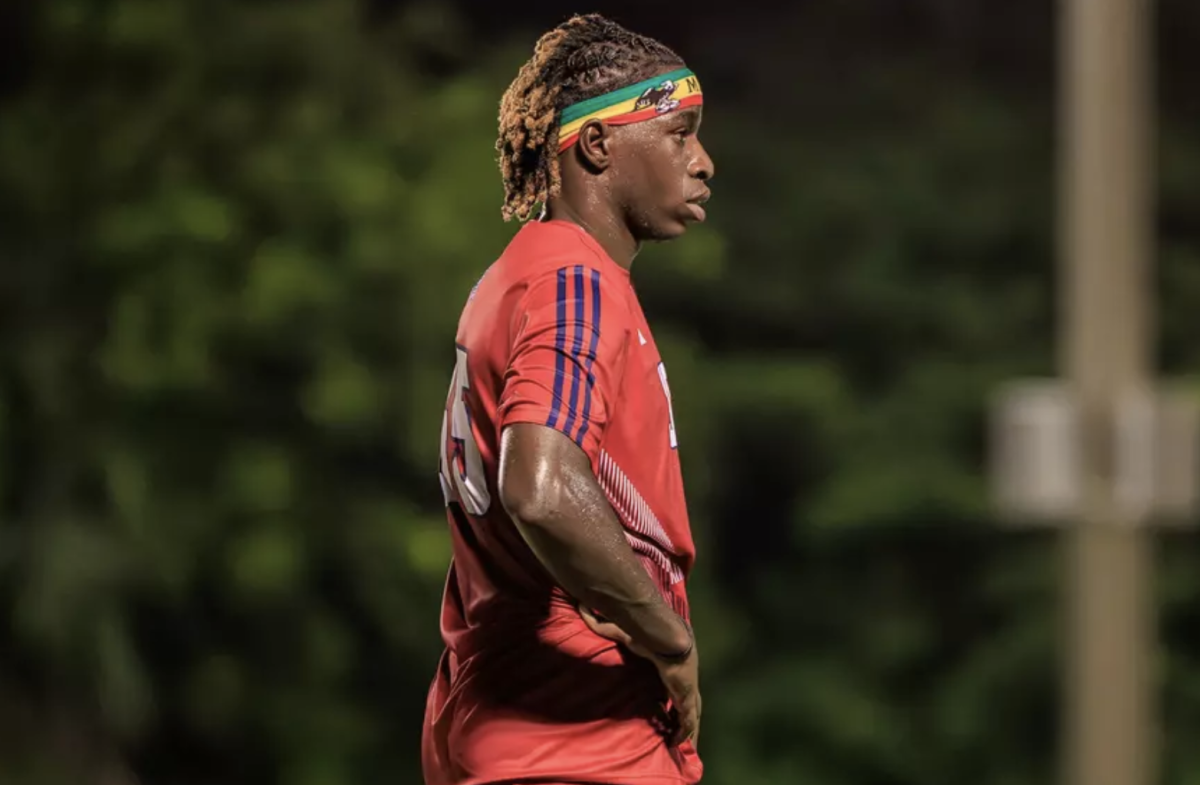 FAU men’s soccer transfer forward Mamadou Diarra focusing during FAU’s game against Utah Valley on Sept. 5, 2024. 